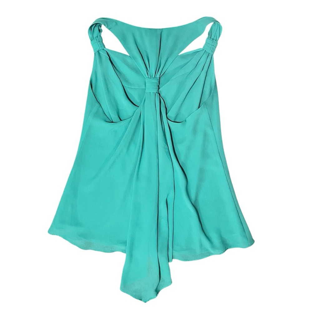Naked Zebra Layered Teal Blue Green Draped Scoop Neck Tank Top Size Small - Picture 4 of 8